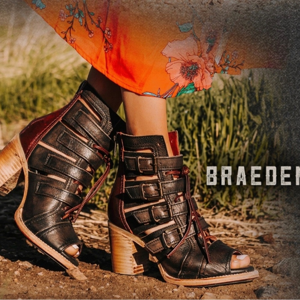 Freebird by Steve Braeden Black Multi Size 7 heeled sandal